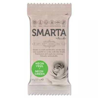 Smarta Havayla Kuruyan Modelleme Hamuru 100gr Neon Yeşil