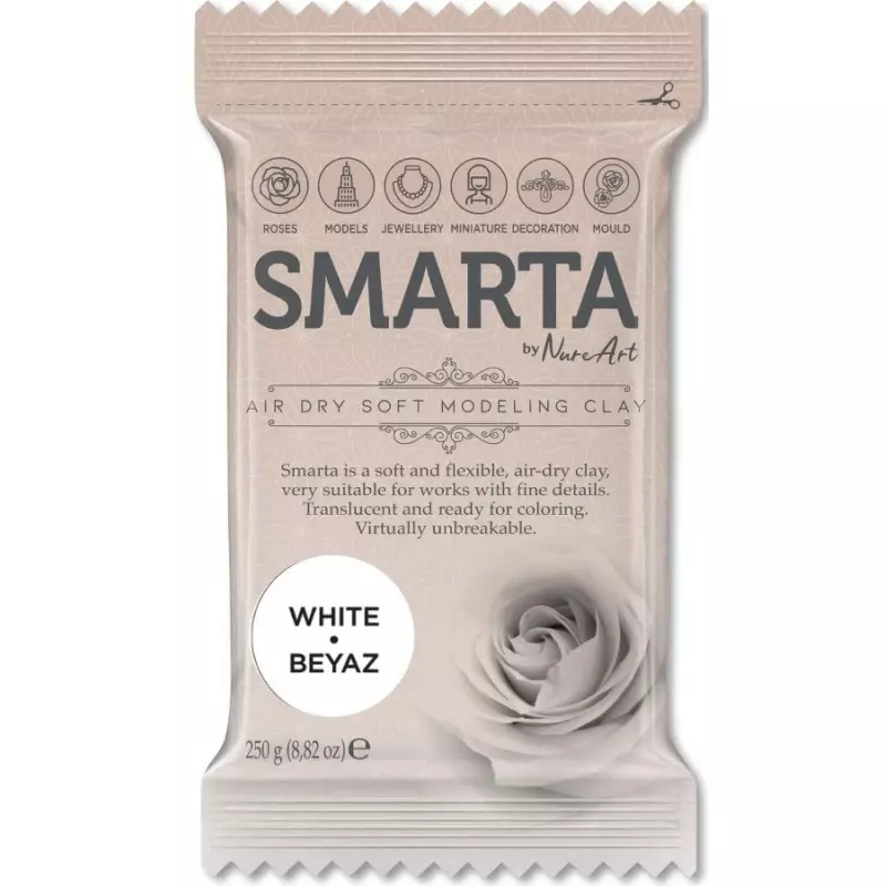 Smarta Havayla Kuruyan Modelleme Hamuru 250gr Beyaz - 1