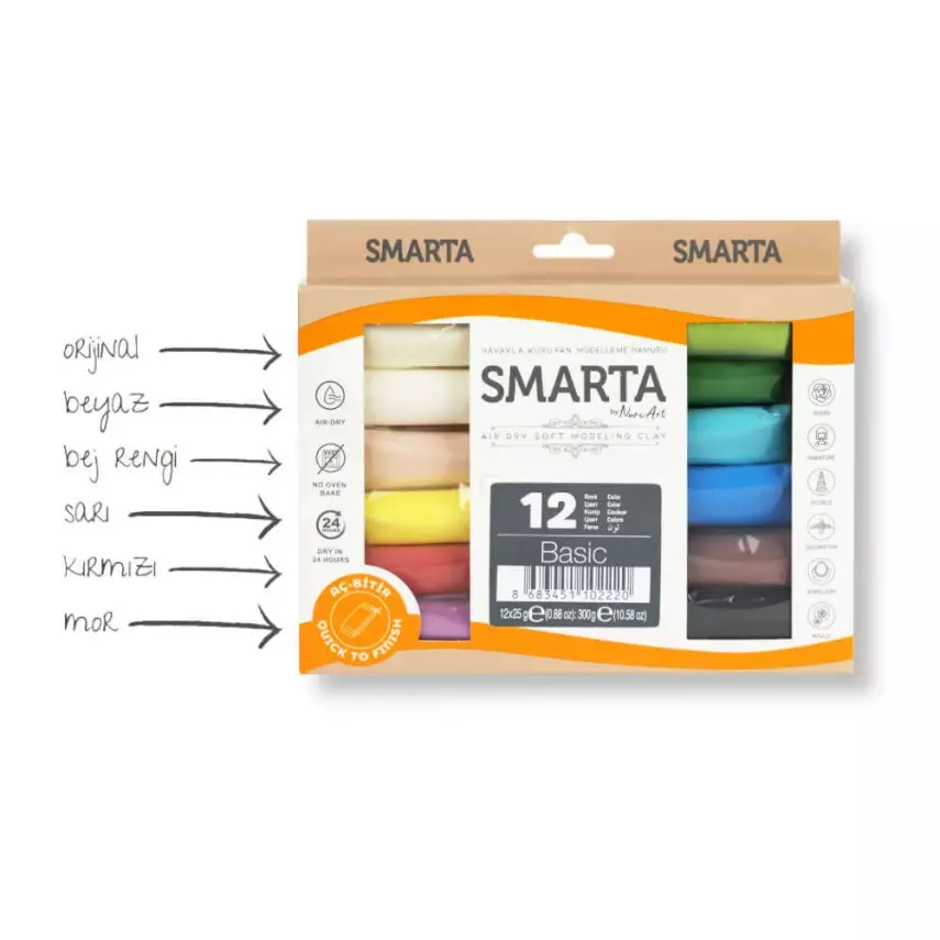 Smarta Kids Air Dry Modeling Dough 25gr x Set of 12 - 2