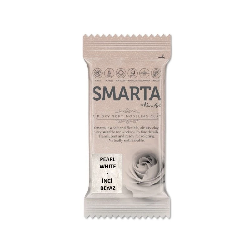 Smarta Kids Havayla Kuruyan Modelleme Hamuru 60gr Metalik Beyaz İnci - 1