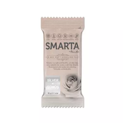 Smarta Kids Havayla Kuruyan Modelleme Hamuru 60gr Metalik Gümüş - 1
