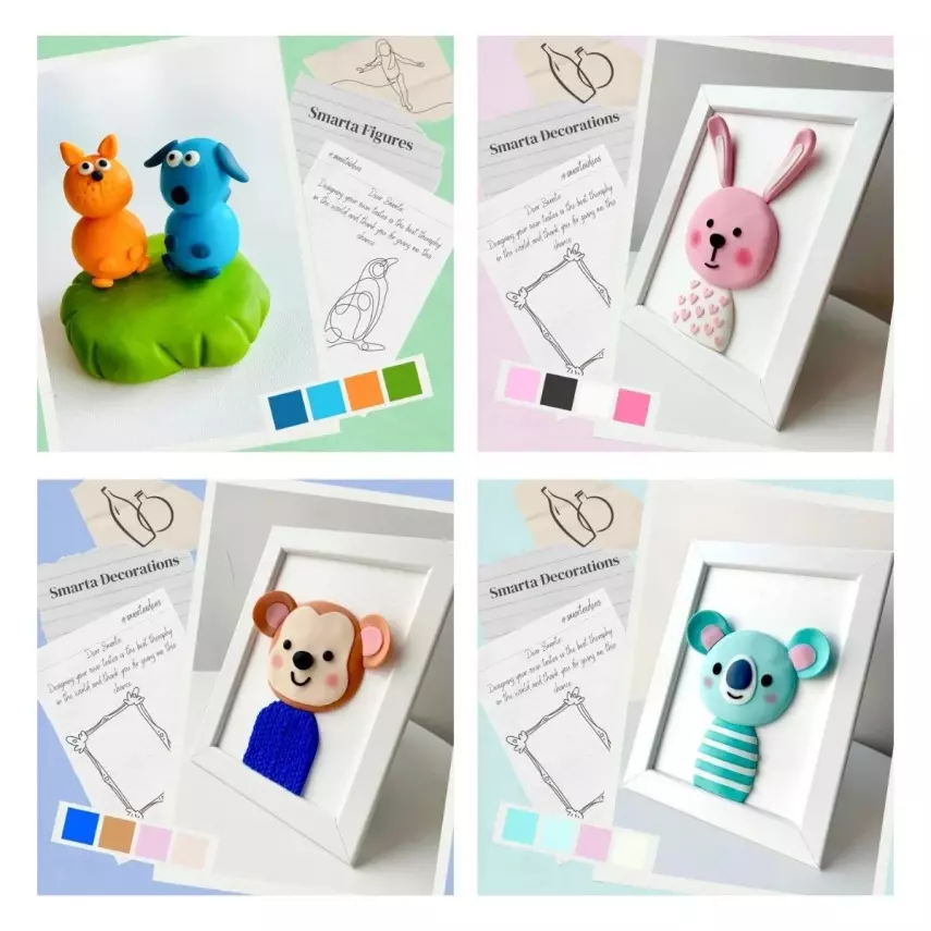 Smarta Kids Havayla Kuruyan Modelleme Hamuru 70gr Pembe 40 - 2