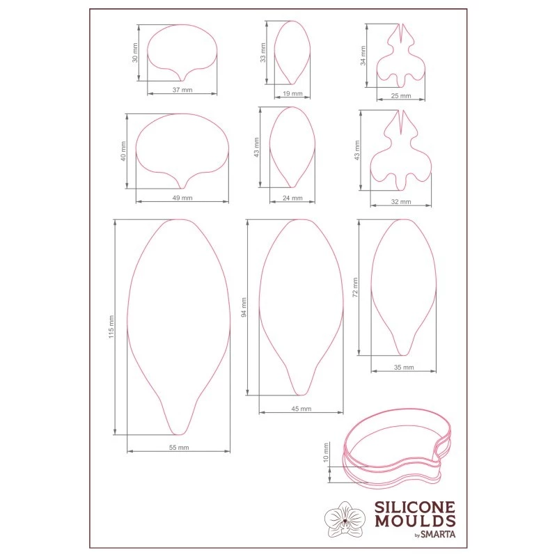 Smarta Silikon Kalıp Çiçekler Orkide Yaprak SK1013073 - 3