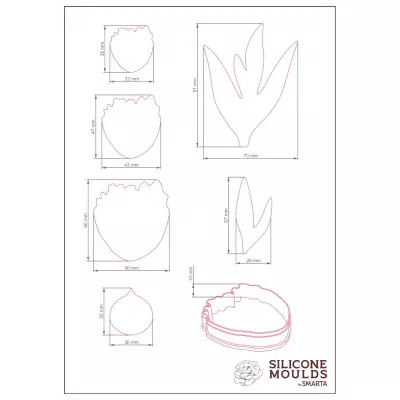 Smarta Silikon Kalıp Çiçekler Şakayık Yaprak SK1013072 - 3