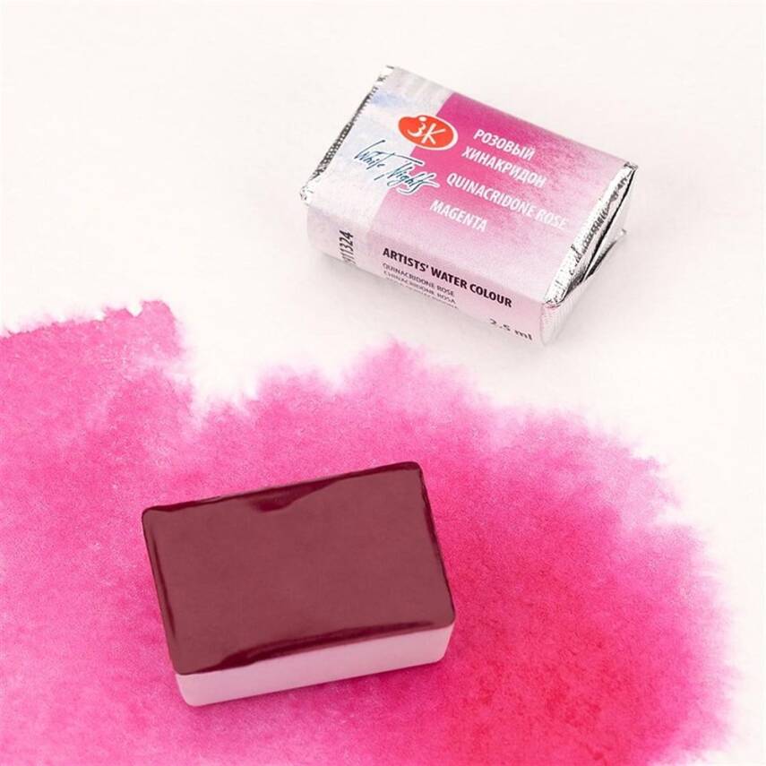 St. Petersburg White Nights 1/1 Full Pan Watercolor 324 Quinocridone Rose - 2