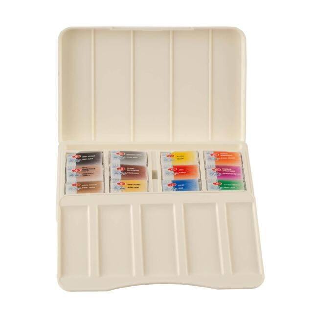 St. Petersburg White Nights Extra-Fine Full Pan Plastic Box Watercolor Set 2.5 ml 12 Animalistic Colors - 2