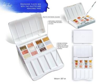 St. Petersburg White Nights Extra-Fine Full Pan Watercolor 2.5 ml Set of 12 Metallic and Pastel (1)