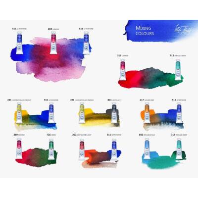 St. Petersburg White Nights Tube Watercolor Set 12 Colors Plastic Box - 6