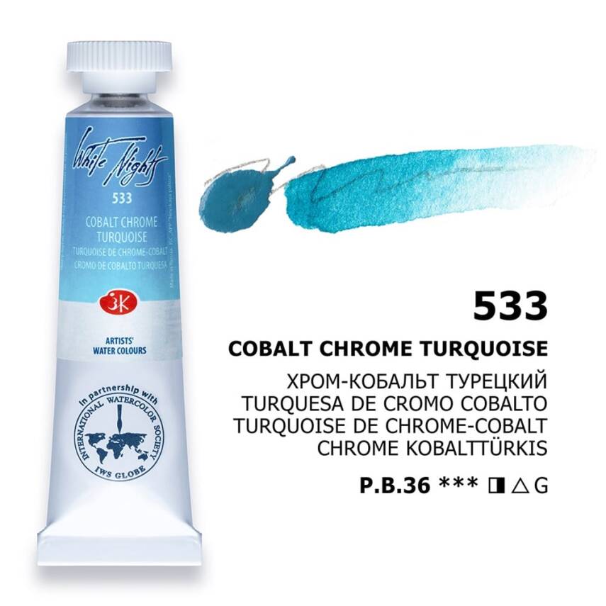 St. Petersburg White Nights Tüp Sulu Boya 10 ml 533 Cobalt Chrome Turquoise - 1