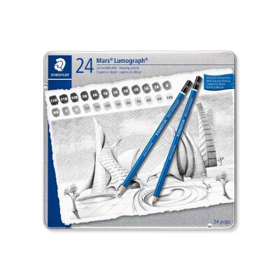 Staedtler 100 G24 Mars Lumograpy Kurşun Kalem 24'Lü - 1