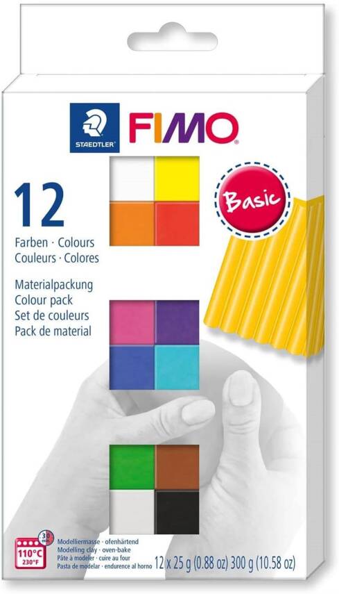 Staedtler Fimo Modeling Clay Set 12 Soft Colors Basic C12-1 - 1