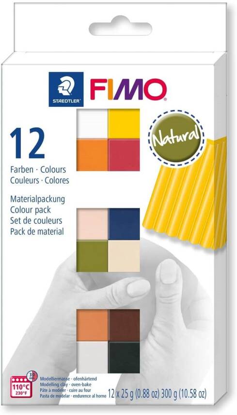 Staedtler Fimo Modeling Clay Set 12 Soft Colors Natural C12-4 - 1