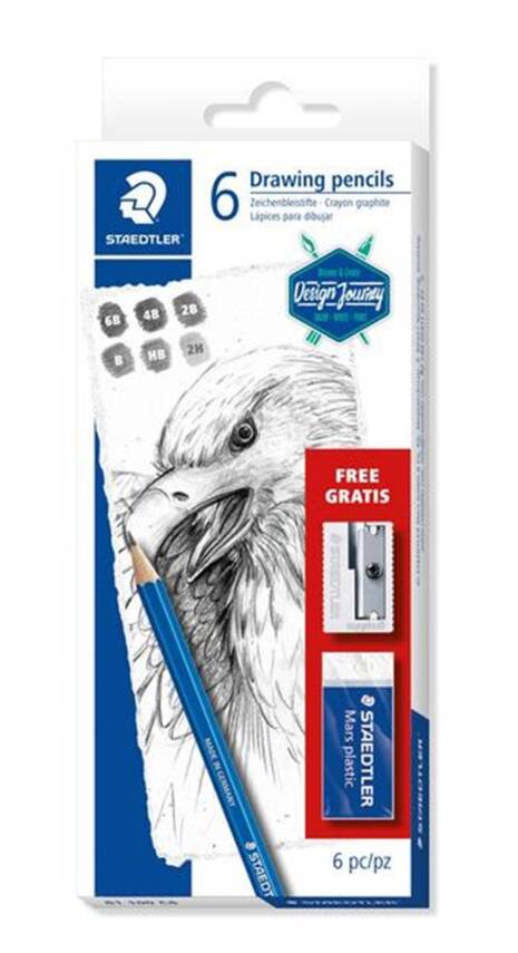 Staedtler Mars Lumograph Pencil Set of 6 - 1