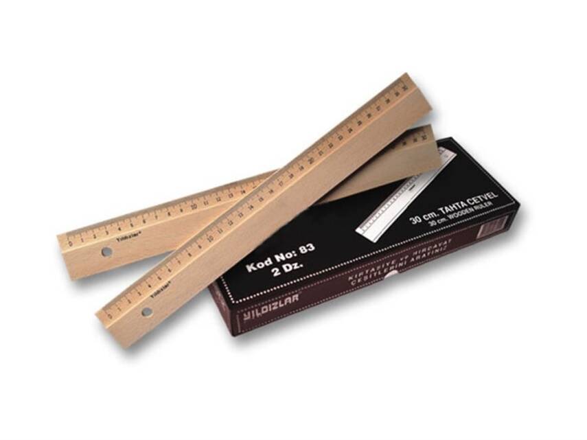 Stars Code: 083 Wooden Ruler 30 Cm - 1