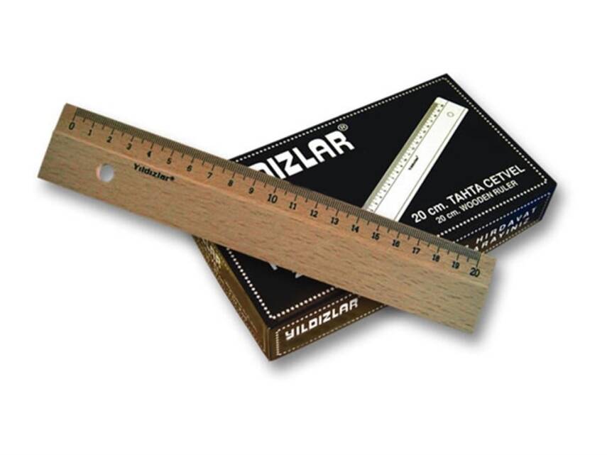 Stars Code: 090 Wooden Ruler 20 Cm - 1