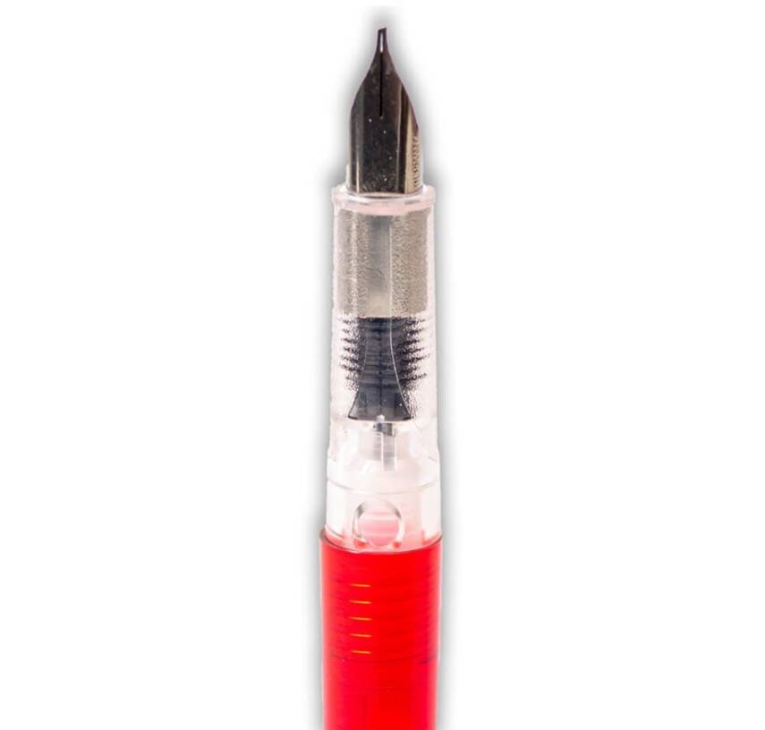 Steel Pen Fountain Pen 0.75 mm Red (Specially Cut Nibs for Calligraphy) - 2