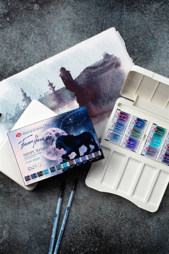 St.Petersburg White Night Granulation Watercolor Set 12 Colors 19422005 - 3