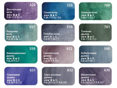 St.Petersburg White Night Granulation Watercolor Set 12 Colors 19422005 - 4