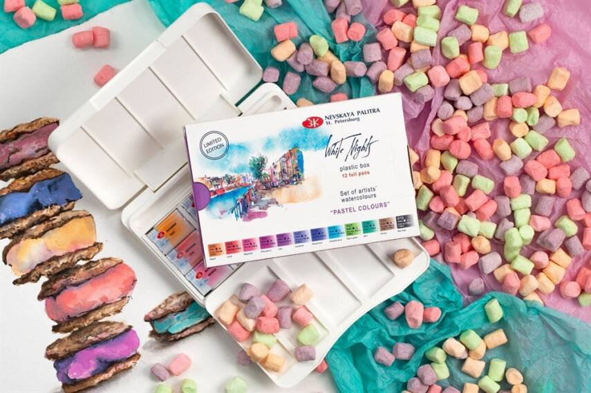 St.Petersburg White Nights Artist Watercolor Set 12 Color Pastel N:19421875 - 4