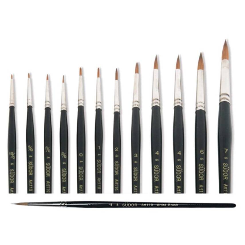 Südor 110 Series Round Tip Sable Watercolor Brush No: 1 - 1