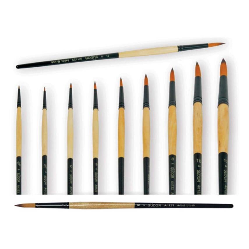 Südor 123 Series Round End Synthetic Red Brush No: 3/0 - 1