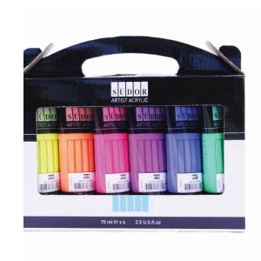 Südor Artist Akrilik Boya Seti Neon Renkler 6x75 ml - 1