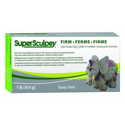 Super Sculpey Firm Ovenable Sculpting Ceramic and Modeling Dough Gray 454 Gr. - 1