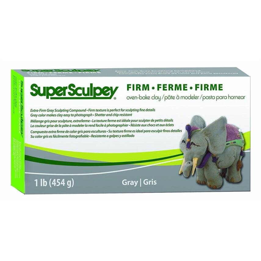 Super Sculpey Firm Ovenable Sculpting Ceramic and Modeling Dough Gray 454 Gr. - 2