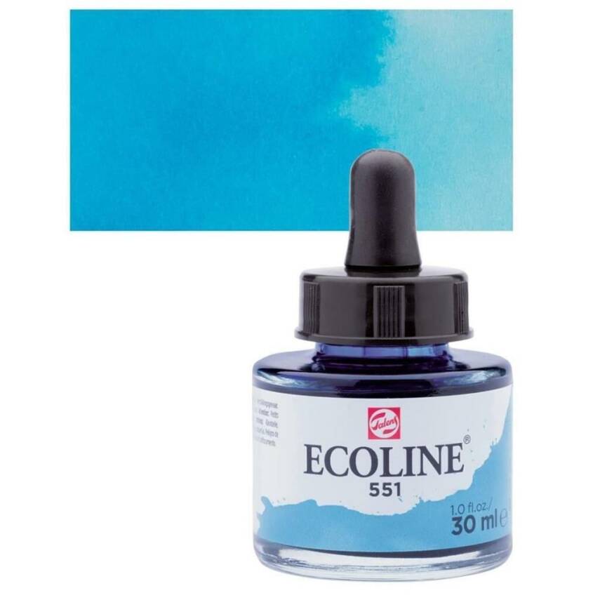 Talens Ecoline Liquid Watercolour 30 ml 551 Sky Blue Light - 2