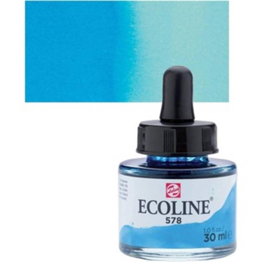Talens Ecoline Liquid Watercolour 30 ml 578 Sky Blue Cyan - 2