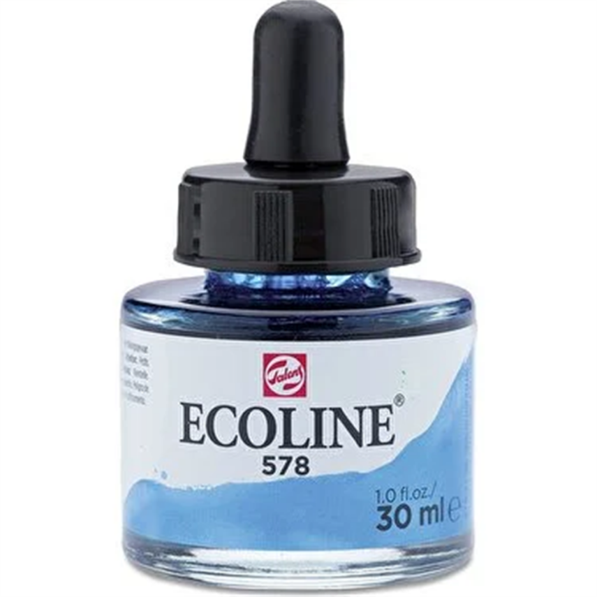 Talens Ecoline Sıvı Sulu Boya 30 ml 578 Sky Blue Cyan - 1