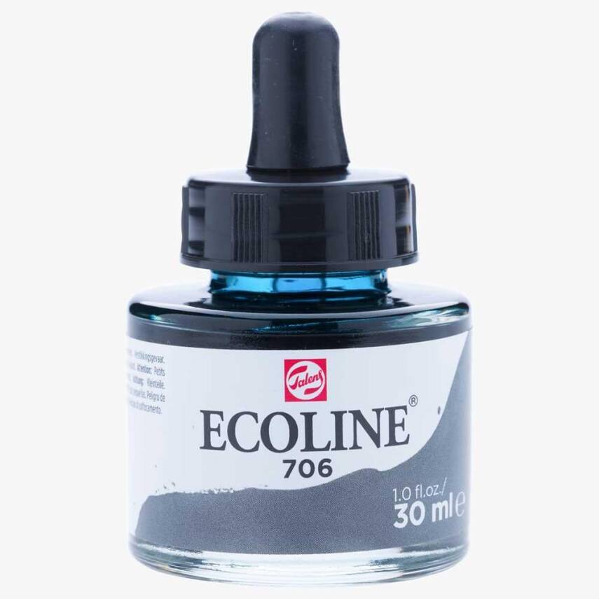 Talens Ecoline Sıvı Sulu Boya 30 ml 706 Deep Grey - 1
