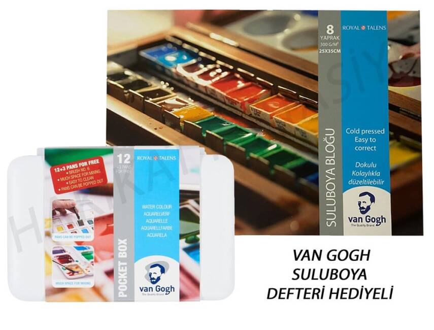 Talens Van Gogh Suluboya 12+3 Renk Set - 1