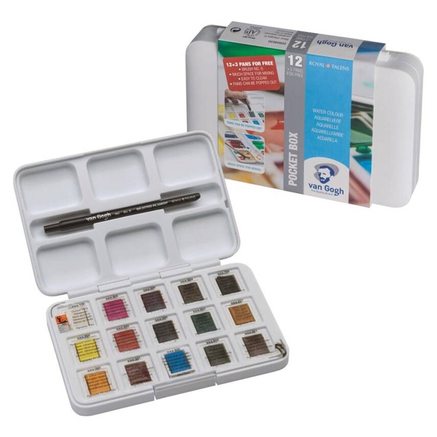 Talens Van Gogh Watercolor 12+3 Color Set - 2