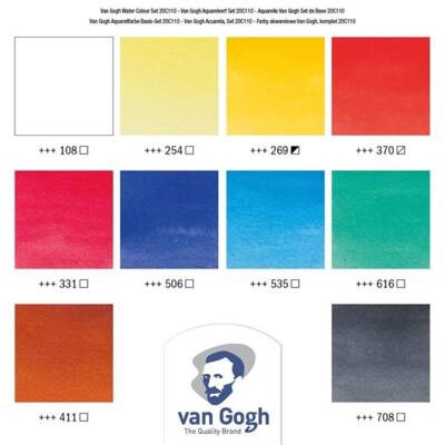 Talens Van Gogh Watercolor Set of 10 Tubes 10 ml - 2