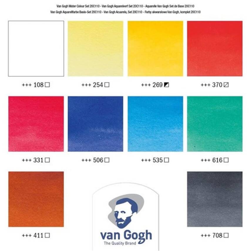 Talens Van Gogh Watercolor Set of 10 Tubes 10 ml - 2