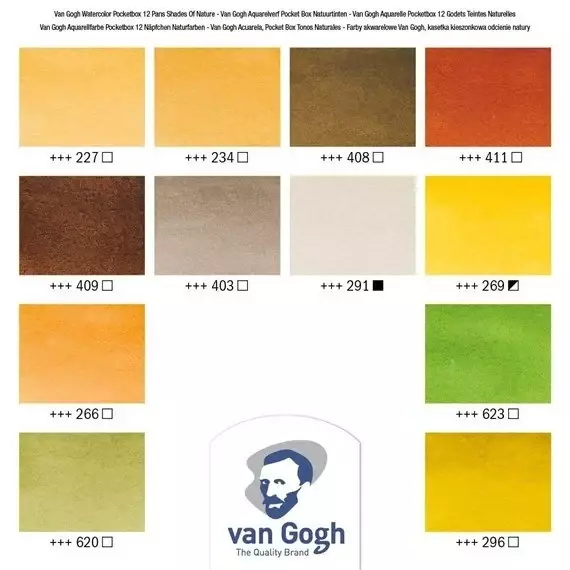 Talens Van Gogh Watercolor Shades of Nature 12 Color Set - 4