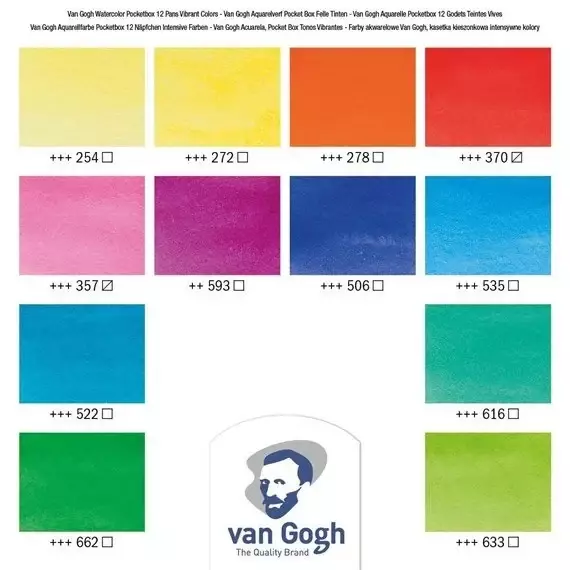 Talens Van Gogh Watercolor Vibrant Colors 12 Color Set - 4