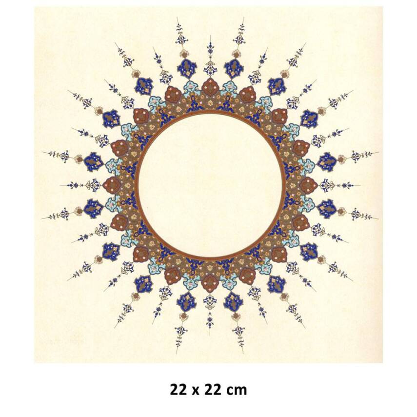 Tezhipli Tıpkıbasım Meşk Kağıdı Yuvarlak 22X22 cm No:03 - 1