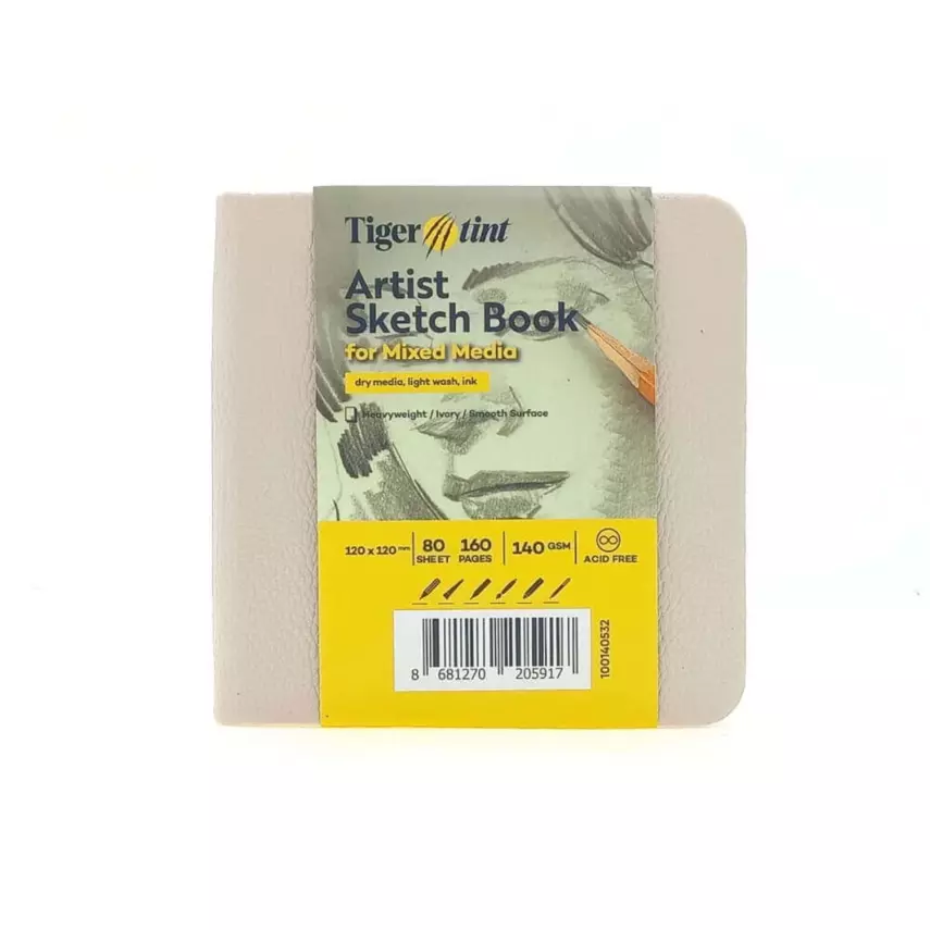Tigertint Eskiz Defteri Sert Kapak 140gr. 12x12cm 80yp. Bej - 1