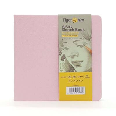 Tigertint Hard Cover Sketchbook 140 g 20x20 cm 80 Sheets Pink - 1