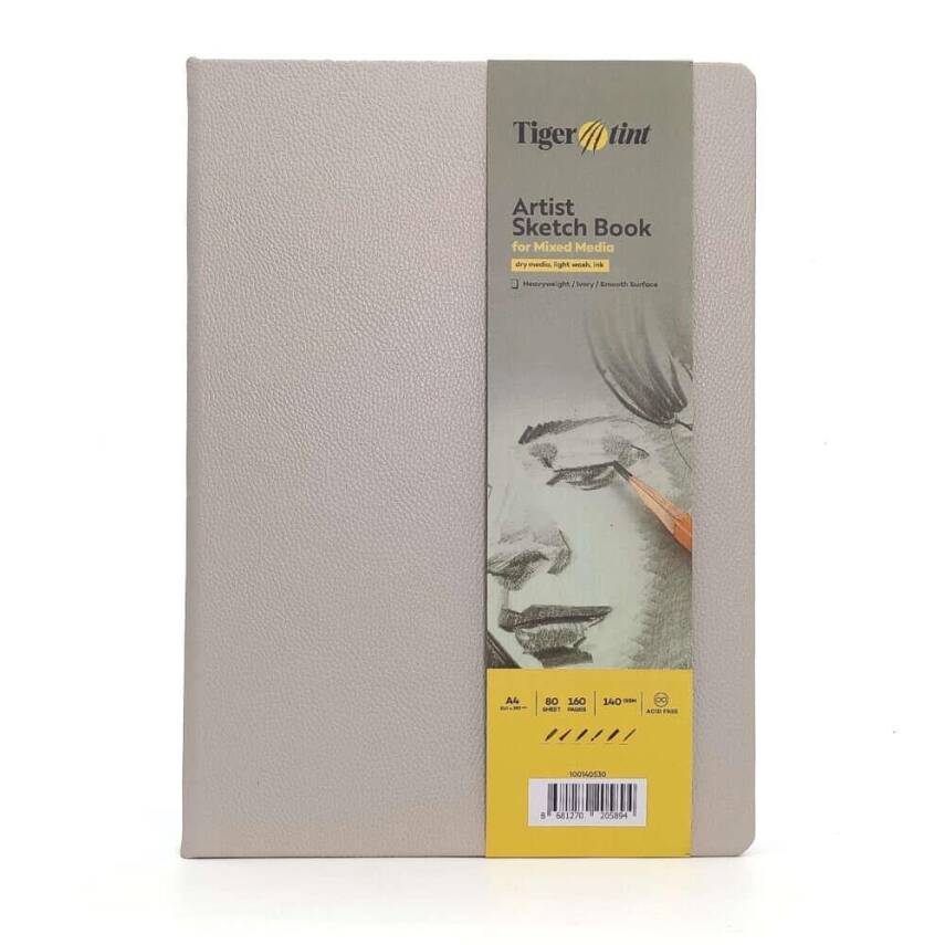 Tigertint Hard Cover Sketchbook 140 g A4 80 Sheets Beige - 1