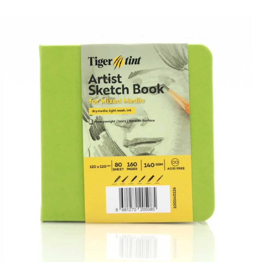 Tigertint Sert Kapak Eskiz Defteri 140 g 12x12 cm 80 Yaprak Fıstık Yeşil - 2