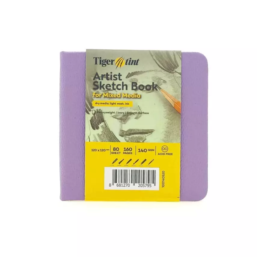 Tigertint Sketchbook Hard Cover 140gr. 12x12cm 80p. lilac - 1