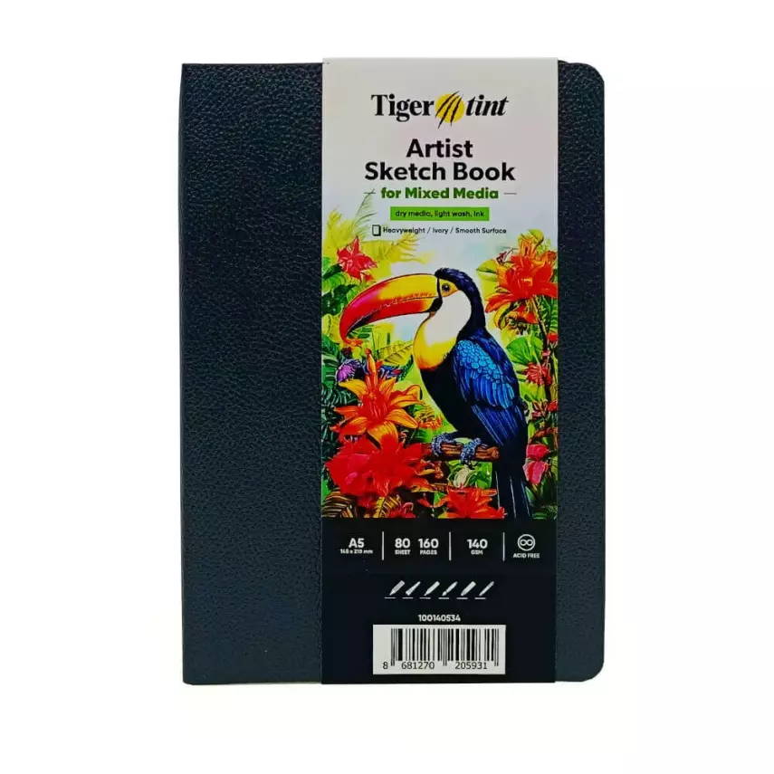 Tigertint Soft Kapak Defter 140gr 80yp. A5 Siyah - 1