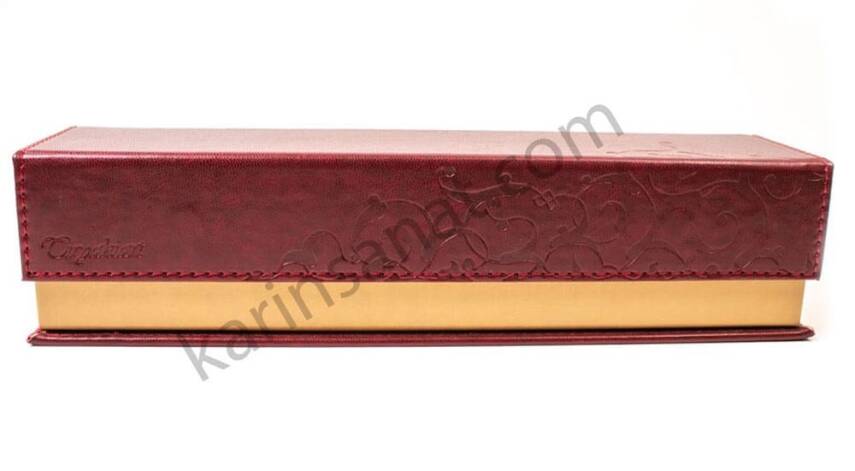 Tiryaki Art Imitation Leather Pen Holder Large Claret Red - 3