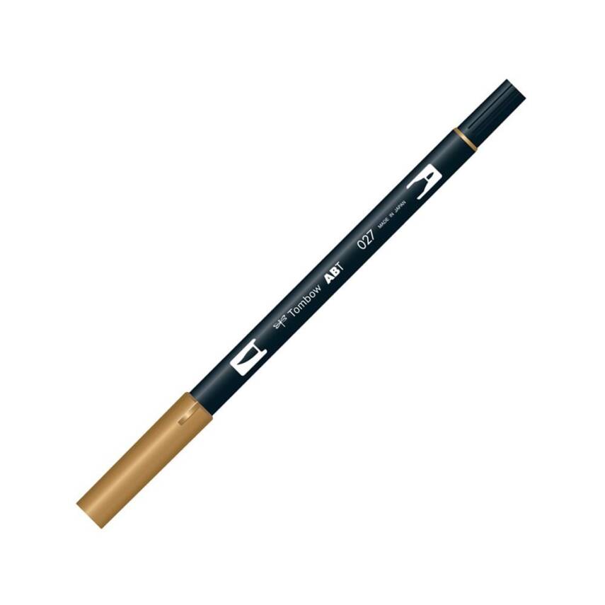 Tombow Dual Brush Pen Graphic Drawing Pen 027 Dark Ochre - 1