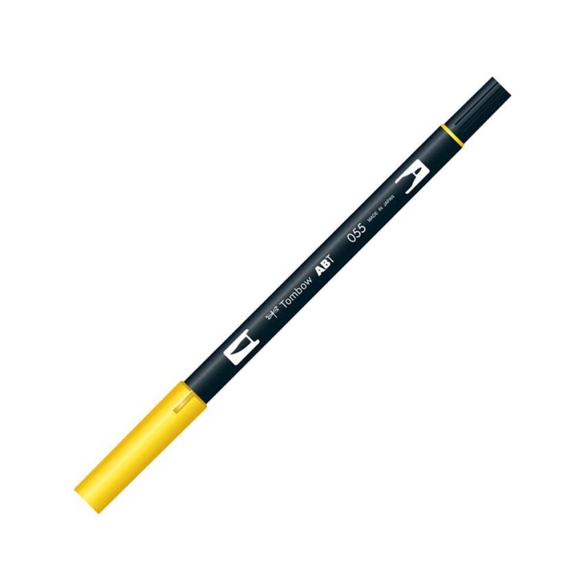 Tombow Dual Brush Pen Graphic Drawing Pen 055 Process Yellow - 1