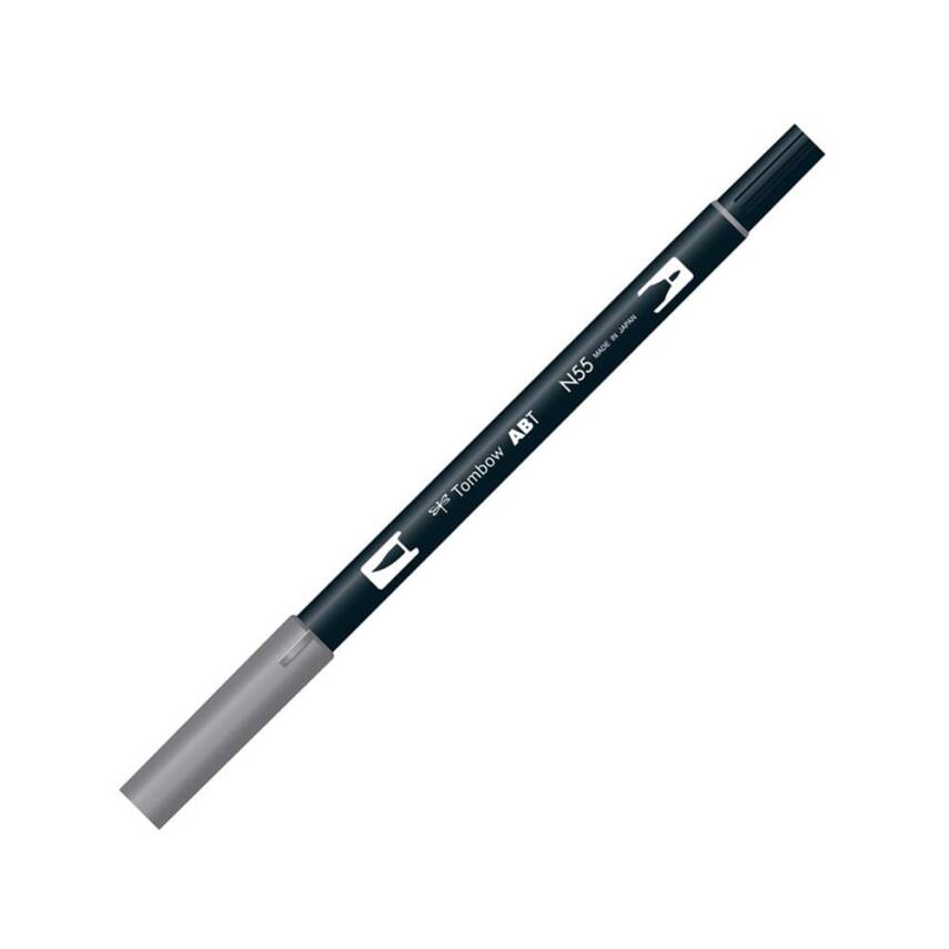 Tombow Dual Brush Pen Graphic Drawing Pen N55 Cool Gray 7 - 1