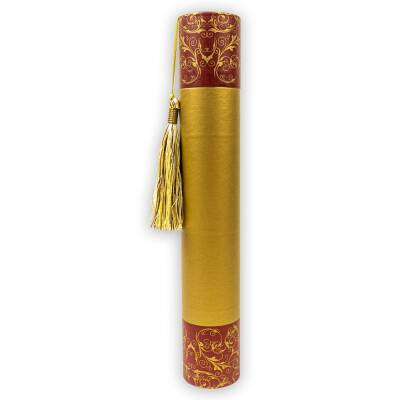 Traditional Cylindrical Calligraphy Pen Case (Patterned)